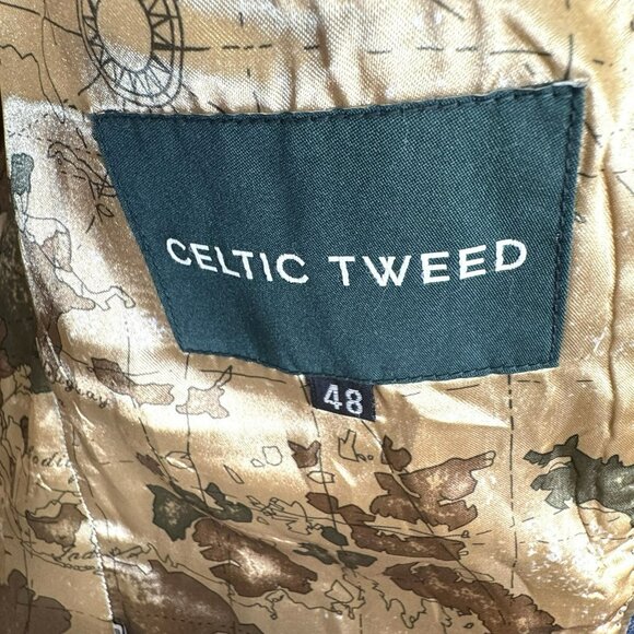 Celtic Tweed Blazer Jacket Mens Size 48R Blue Wool Elbow Patches Sport Coat - Picture 5 of 7